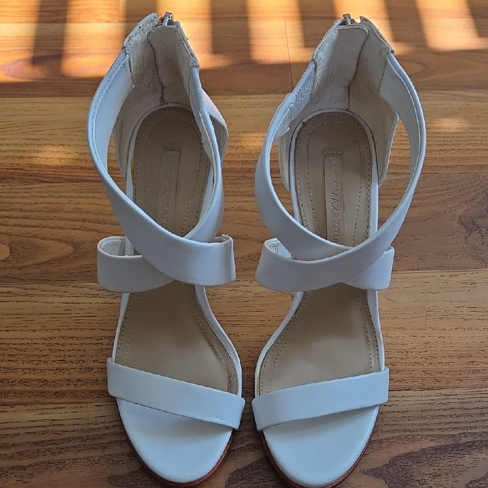 Women's White Strappy Heels BCBG Max Azria